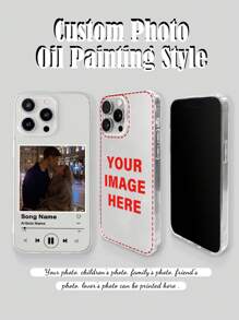 定制透明手机壳，个性化手机壳，独特手机壳，DIY手机壳，定制手机壳礼品，情侣手机壳（可印男女朋友照片），兼容和Galaxy系列，兼容 13、 11、 13 Pro Max、 14 Pro Max - 無色 - 查看 11