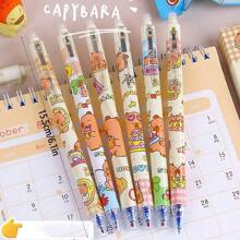 3pcs/6pcs, Blue Ink, Black Ink Optional, Capybara Pattern Erasable Gel Pen, Heat-Pressed Gel Pen, Magic Press Pen, Suitable For Daily Learning And Work Writing, Back To School Essential - Multicolor - View 13