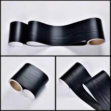1 Roll 8cmx5m Self-Adhesive Wood Grain PVC Door Frame Repair Sticker - Easy Install Skirting Board & Wall Decor Trim, Perfect For Home Renovation