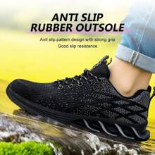 Damen Arbeitsschuhe, Unisex Schnür-Sicherheitsschuhe, Damen Laufschuhe - Verstärkte Sohlen, Stahl-Zehenkappen für Komfort und Schutz, explosionssicher, durchstoßfest, geeignet für Büro, Baustelle, atmungsaktiv und leicht für den Sommer, Industrie- und Lässig-Stil
