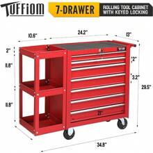 Rolling Tool Chest Tool Cabinet Storage Box With Side Shelves Workshop