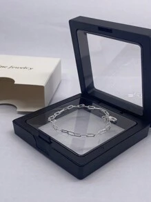 1 件纯银手链，时尚设计，简约小巧精致奢华珠宝 - 銀色 - 查看 7