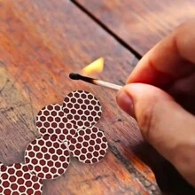 42/84/126 Count 1" Adhesive DIY Candle Striker Paper Stickers, Circle Match Striker Stickers, Bumble/Dotted Pattern Paper Strike Paper With Adhesive, Pre-Cut For Easy Lighting, Ideal For Jars, Candles & Stick Boots, DIY Crafts ,Self-Adhesive Striker Sticker Paper, Pre-Cut Self-Adhesive Striking Stickers For Candle Jars, DIY Crafts, Candle Accessories - Christmas, Thanksgiving, Valentine's Day, Diwali