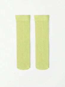 1 Pair Kids Stripe Socks, Simple Solid Color Vertical Stripe Design, Soft & Comfortable Knee-High Socks - Multicolor - View 11