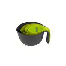 Calitek Mixing Food Prep Set Colander Measuring Jug Non-Slip 4 Piece Set - Green - View 1