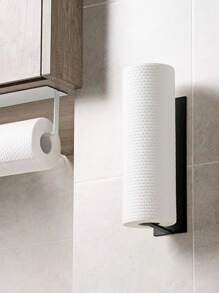 1個廚房卷紙架食品包裝儲物架無痕掛墻架廚房收納組織器紙巾分配器