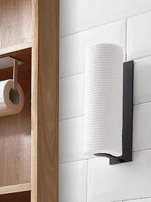 1個廚房卷紙架食品包裝儲物架無痕掛墻架廚房收納組織器紙巾分配器