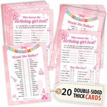 谁知道她最喜欢的生日游戏 - 20 件生日派对游戏，她更喜欢学院风过夜派对用品，派对装饰的趣味生日活动 - 粉色 - 查看 1