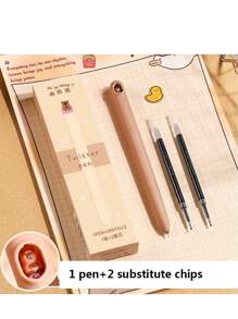 3pcs/Box Or 4pcs/Box Capybara Twisting Pens, Cute Cartoon Design, High Aesthetic Appeal, For Students, 0.5mm Ballpoint Pen,Back To School