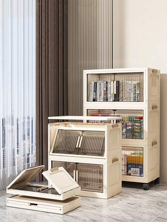 Closet Organizers Storage Large Collapsible Storage Bins Taking Out From All Directions, Transparent Foldable Storage Box, Multifunction Dust Proof Book Storage Box For Household Decorations Decor Festival Decor Room Decor Home Decor Bed Room Decor Bedroom, Organizer, Home Storage, White T Shirt Women, Black Pants Women, Ladies Winter Clothes, Dress,