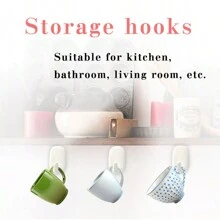 Gancho adhesivo, gancho blanco moderno y sencillo para cocina, baño, oficina, sala de estar, sin daños, adecuado para colgar ropa, utensilios de cocina, artículos de tocador, 1/2/5/10/20 piezas