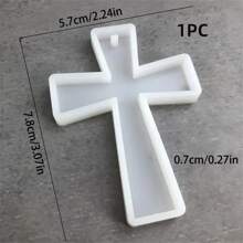 5件DIY手工十字架和星形硅胶模具吊坠 - 白色 - 查看 9