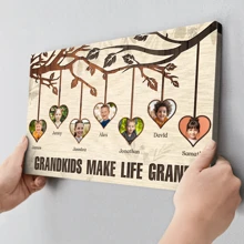 Catygift Lass Enkelkinder das Leben großartig machen - Personalisierte, gerahmte Leinwand Heimdekoration als Geschenkidee für Familie, Geburtstag, Abschluss - Wie gezeigt - Übersicht 4