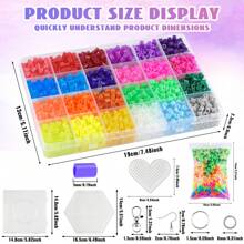 800pcs/2000pcs/4800pcs/8400pcs - 24 Colors Hama Beads Pixel Art DIY Handicraft, 3D Puzzle Jewelry Making Craft Kits, Suitable For Halloween, Thanksgiving, Christmas, Easter Gifts, Valentine's Day And April Fool's Day Presents - Bead Set - View 3