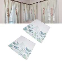 1.37m High X 1.32m Wide Printed Kitchen Curtains Tube Curtain - White - View 6