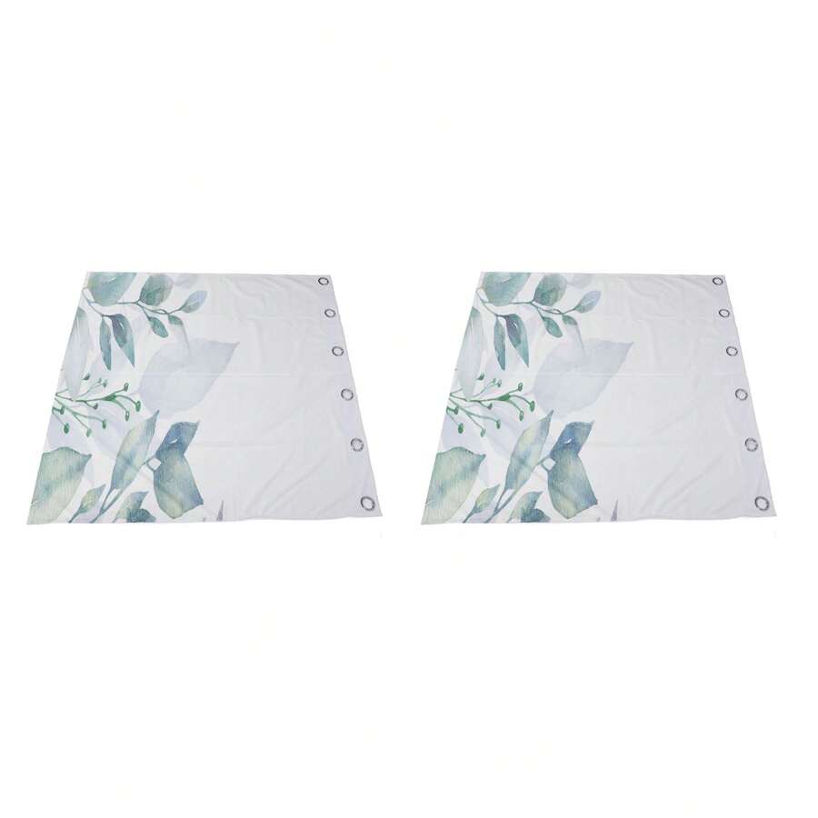 1.37m High X 1.32m Wide Printed Kitchen Curtains Tube Curtain - White - View 1