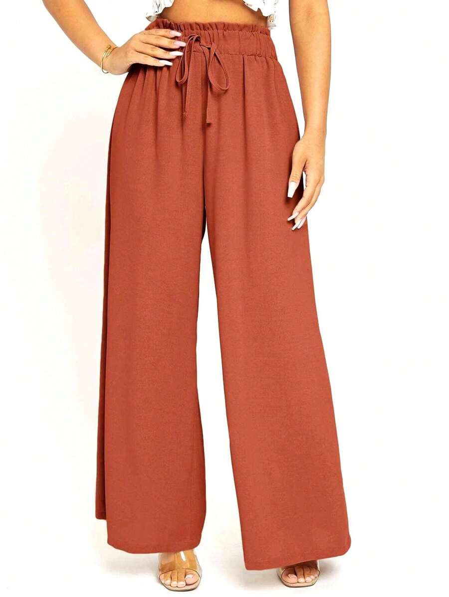 Women's Wide Leg Pants With Pocket High Waist Fashion Beautiful Super Shipping!! ! - 瓦 - 查看 1