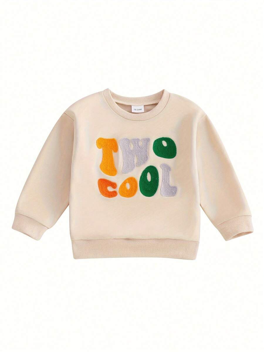 Camiseta de segundo cumpleaños para niño, atuendo de cumpleaños para bebé de 2 años, sudadera con burbujas bordada, suéter retro de manga larga - Caqui - Ver 1