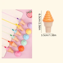 6 sztuk kreatywnych fluorescencyjnych markerów w kształcie lodów z kreskówek, przenośne mini zakreślacze, długopisy w kształcie lodów, odpowiednie dla uczniów, na powrót do szkoły, artykuły szkolne, urocze artykuły papiernicze, kolorowe pismo, uroczy zestaw artykułów szkolnych, prezenty urodzinowe/święta.