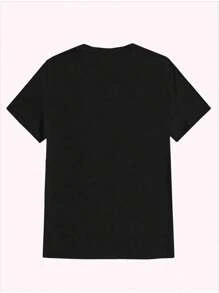 Vintage Suicide.Boys Cigarette Album Shirt Vintage G59 ,Casual Print,Comfortable And Versatile,Letter Pattern Pure Cotton 220g Printed T-Shirt - Black - View 2