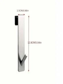 1pc Stainless Steel S-Shaped Shower Towel Bar, Suitable For Glass Door, Bathroom Bathrobe Hook