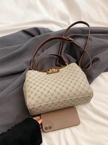 Dedoo Bolsos de diseño de doble cara de estilo retro europeo de moda para damas, fabricados con materiales personalizados resistentes a los arañazos, regalo ideal para vacaciones, bolso para madres de mediana edad, de gran capacidad para satisfacer el uso diario de viajes y compras, se puede llevar al hombro o cruzado, bolso de moda elegante para mujeres