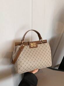 Dedoo Bolsos de diseño de doble cara de estilo retro europeo de moda para damas, fabricados con materiales personalizados resistentes a los arañazos, regalo ideal para vacaciones, bolso para madres de mediana edad, de gran capacidad para satisfacer el uso diario de viajes y compras, se puede llevar al hombro o cruzado, bolso de moda elegante para mujeres