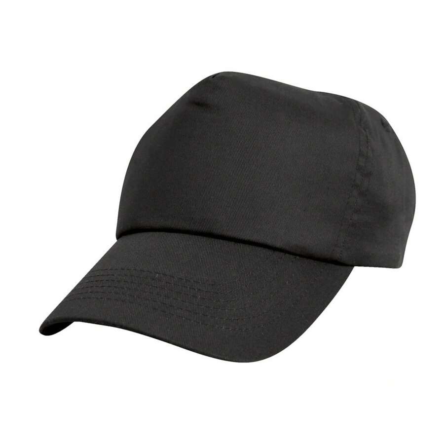 Result Cotton Cap (Black) - 190gsm 100% Cotton - Black - View 1