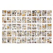 50 piezas, pegatinas vintage para tienda de campaña, material para manualidades, pegatinas para libros de arte, base de collage de película cortada, pegatinas vintage para regalo