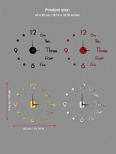 DIY Glow In The Dark Wand Clock, Creative Letter Sticker ative Functional Living Room, Bedroom, Dining Bar, Easy Installation Home Room view 8