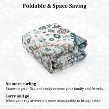 Vintage-Teppich, Flächenteppich, rutschfest, fusselfrei, für den Innenbereich, niedriger Flor, dünner Teppich für Eingangsbereich, Schlafzimmer, Wohnzimmer, Heimdekoration