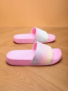 儿童泡沫拖鞋，轻便防滑软底可爱中码儿童家居休闲系带简约女童粉色/紫色沙滩凉鞋 - 紫色 - 查看 7