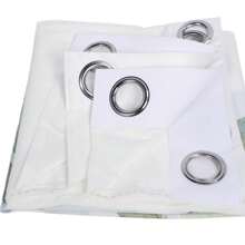 1.37m High X 1.32m Wide Printed Kitchen Curtains Tube Curtain - White - View 3