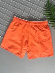 Bermuda Short Tactel Boy's Children's Youth Drawstring Fit 4 To 14 - Orange - View 2