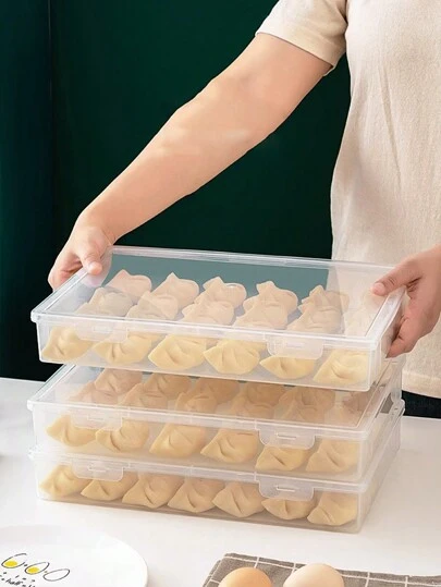 1st/50st Köksförvaringslåda för dumplings, ångad bulle, tårta, bröd, dim sum förvaringslåda, flerlagers frysfack, färskvarulåda, genomskinlig matlåda med lock, kylskåpsförvaringslåda, rese-bento-lådor, fruktsalladslådor, godisförvaringslådor, påskäggslådor, påskäggslådor, Tomatsås, jordnötssmör, sylt, vinäger, chiliolja och andra förpackningslådor