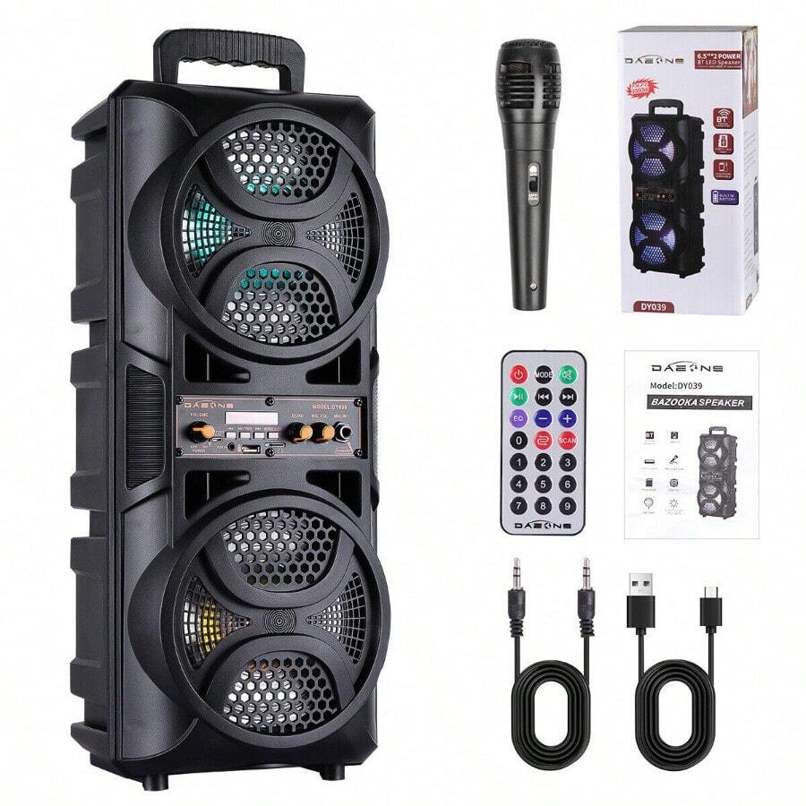 3000W Portable Bluetooth Speaker Sub Woofer Heavy Bass Sound System Party+Remote - Black - View 1