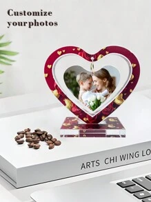 1pc Personalized Photo Decor, Romantic Hollow Heart Acrylic Sign With Your Own Photo, Beautiful Picture, Travel Photos, Customized Desktop Decoration, Gift For Valentine's Day, Mother's Day, Wedding Anniversary, Travel Memory, Parent-Child Memento,Home Refresh,Warm Ambience,Home & Living,Customized Crafts,Christmas Gift Supplies - Multicolor - View 5