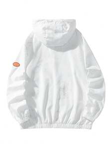 女士轻薄夏季防晒外套，带口袋的薄款连帽长袖防晒衫 - 白色 - 查看 4