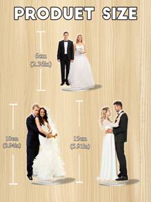 1 件定制个性化婚礼照片亚克力小雕像支架、定制新郎新娘亚克力小雕像、定制婚礼情侣亚克力展示架、可定制水晶艺术相框（带底座）、独特的婚礼纪念品 - 彩色 - 查看 3