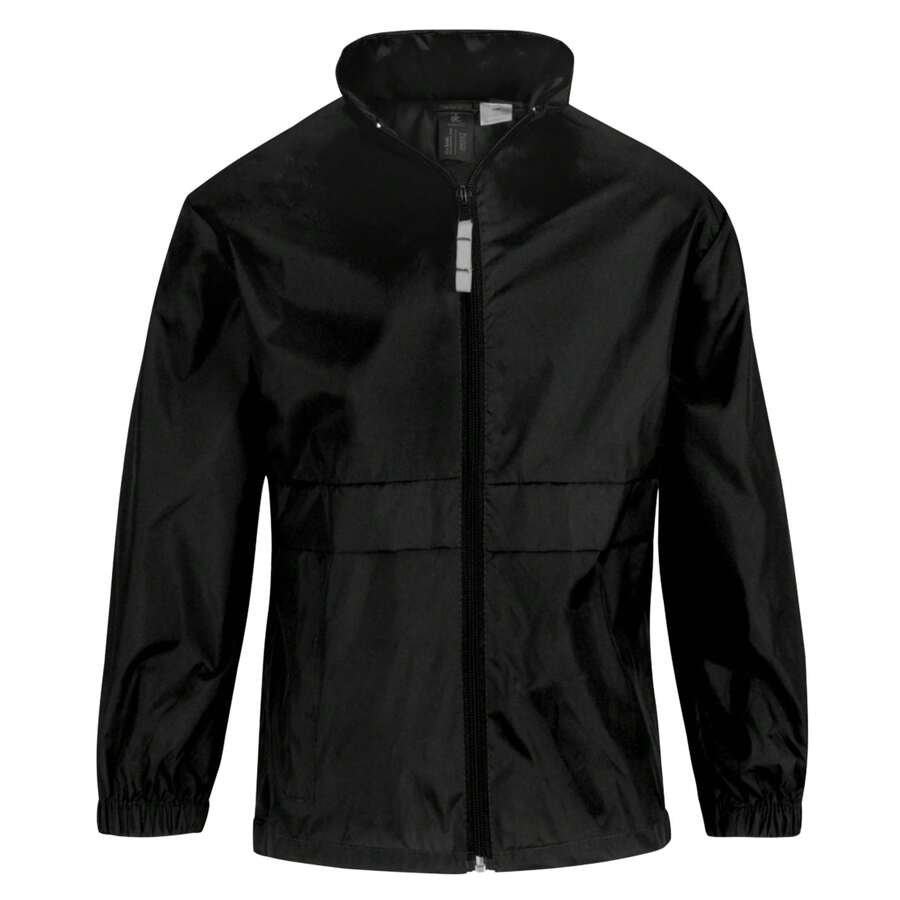 B&C Childrens Sirocco Lightweight Jacket / Childrens Jackets (Black) - 100% Nylon - Black - View 1