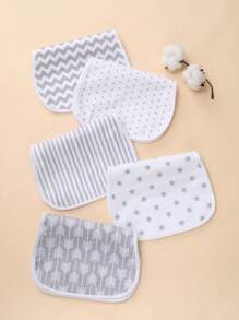 5 件装婴儿拍嗝巾，防水柔软吸水防吐围兜，适合婴儿男孩和女孩 - 灰色 - 查看 7