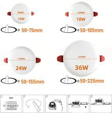 Lámpara de techo LED de montaje empotrado, lámpara de techo lámpara de baño para lámpara de techo blanco 3000K - Blanco Cálido - Ver 6
