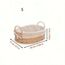 1 pièce Panier de rangement tissé à la main de manière traditionnelle - Panier tressé en osier réutilisable, convient pour le salon, la chambre à coucher, le bureau et l'hôtel, design à ouverture supérieure avec doublure en tissu, cadeau parfait pour les articles ménagers, organisateur, organisateur de maquillage, voyage, décoration de la chambre, rotin, paniers cadeaux, paniers noirs, panier, panier de rangement, boîte de rangement, panier en plastique, panier à jouets, décoration de la maison, décoration de table, articles de décoration, décoration de la chambre, cadeau