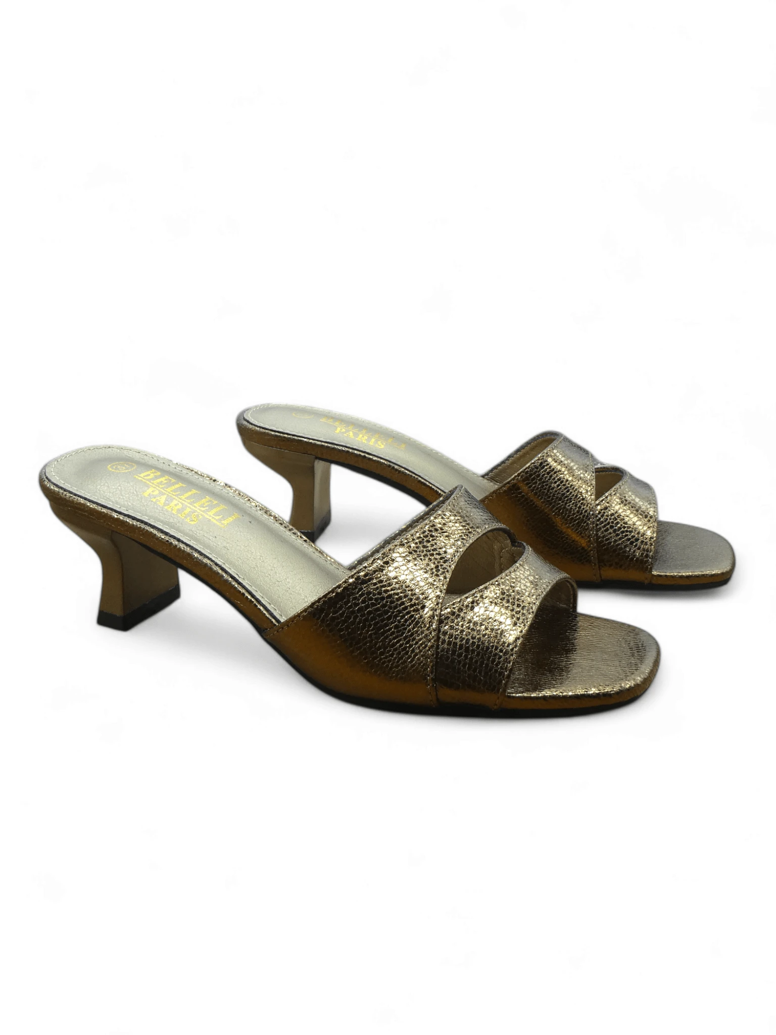 Sandalias de tacón alto de punta cuadrada para uso diario - Bronce - Ver 1