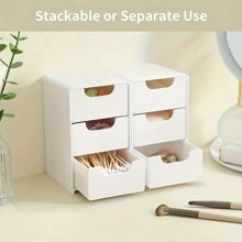 1 pieza Caja de almacenamiento de 3 capas para baño y tocador, caja de almacenamiento compacta para maquillaje y artículos esenciales, caja de papelería para escritorio, diseño sin perforación, apta para uso doméstico u oficina