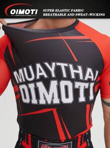 OIMOTI 设计 1 套男式宽松高弹力短袖拳击短裤、跆拳道、MMA 训练服、武术短裤和套头衫 - 彩色 - 查看 10
