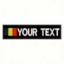 Custom Embroidered Name Patch With Hook And Loop Backing - USA, Belgium Flag Patch Personalized Text Applique, Camouflage Blue, Ready To Sew/Iron Repair Patch, Suitable For Uniform Backpack Black Camo Jackets, Backpacks, Jeans, T-Shirts And Shirt - Multicolor - View 5