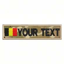 Custom Embroidered Name Patch With Hook And Loop Backing - USA, Belgium Flag Patch Personalized Text Applique, Camouflage Blue, Ready To Sew/Iron Repair Patch, Suitable For Uniform Backpack Black Camo Jackets, Backpacks, Jeans, T-Shirts And Shirt - Multicolor - View 7