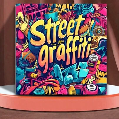(Original, 7.9 By 7.9in, 24 Pages, Single-Sided Print)1pc, Stress-Relieving Coloring Book For Adults On The Theme Of Street Graffiti - Abstract Art With Beautiful Patterns And Clear Lines, Perfect For Valentine's Day, Birthday, Christmas And Other Holiday Party Gifts, Is A Great Way To Relax,Back To School,School Supplies