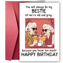 Biglietto di compleanno per la mia migliore amica - biglietto di compleanno divertente per la migliore amica - forniture artistiche uniche, 1 pezzo, Ritorno a scuola, Forniture scolastiche